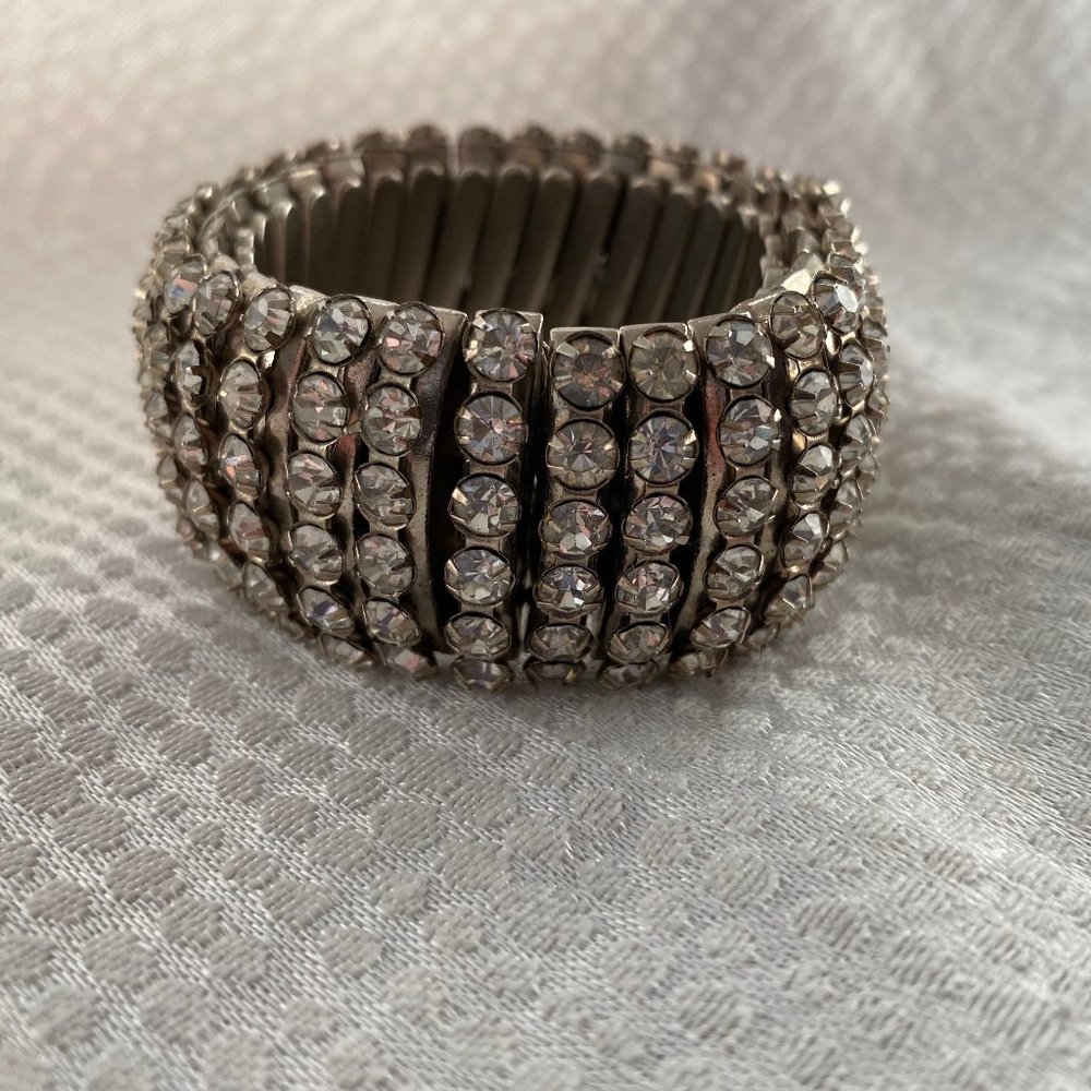 Vintage Diamante Clear Crystal Stretch Bracelet